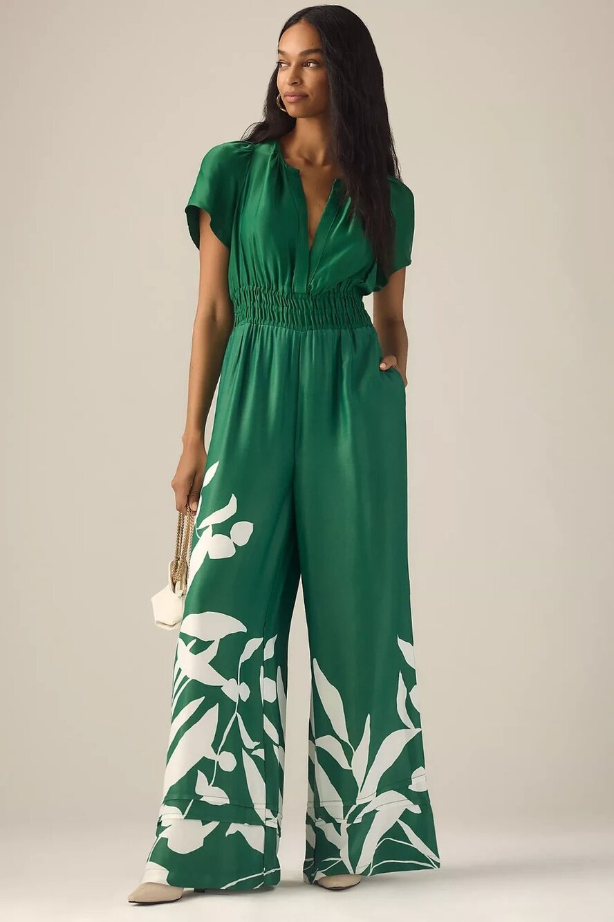 NWT Anthropologie Somerset Jumpsuit Womens Emerald Green VS-127799 Size M